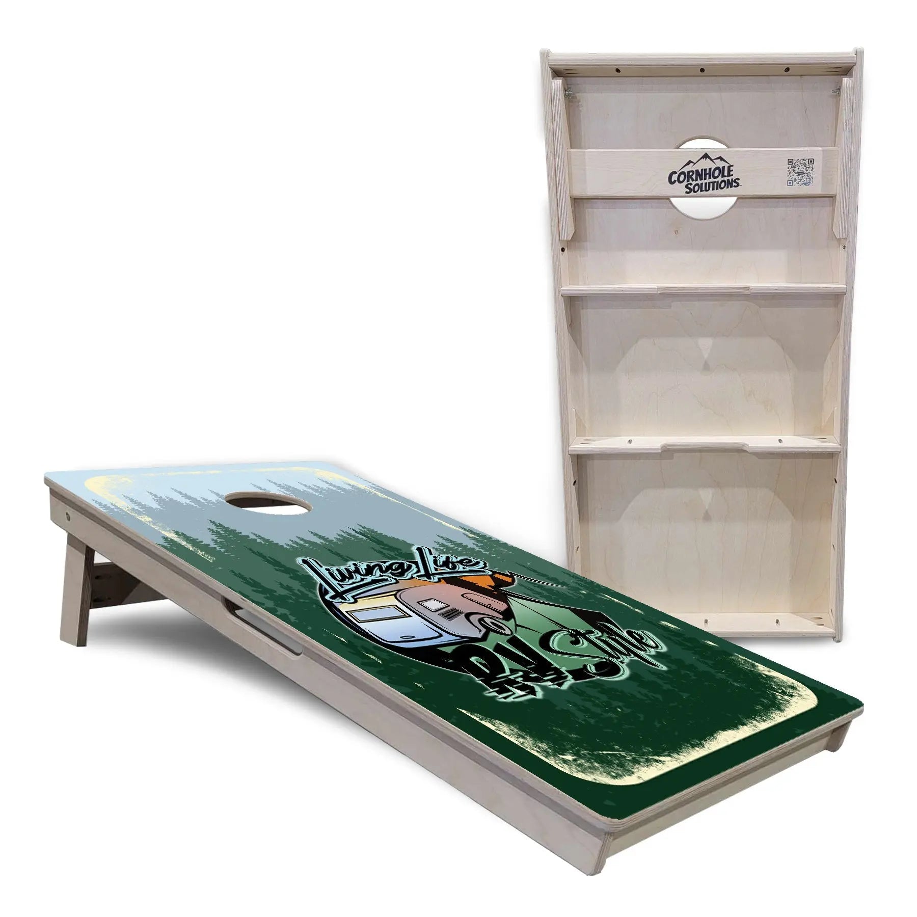 Living Life RV Style Cornhole Boards - Professional Tournament Series by Cornhole Solutions, custom cornhole board detail photo 5