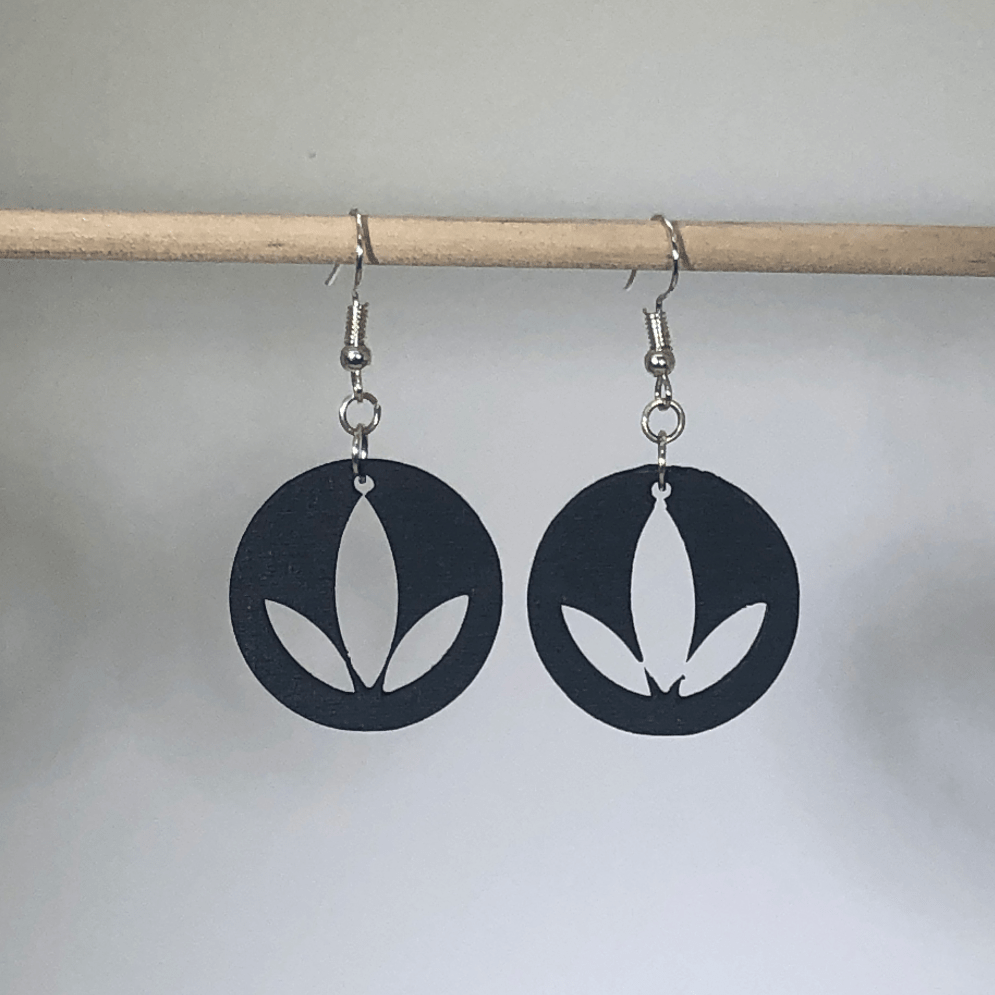 Lotus Flower Wooden Dangle Earrings | Spiritual Yoga Jewelry