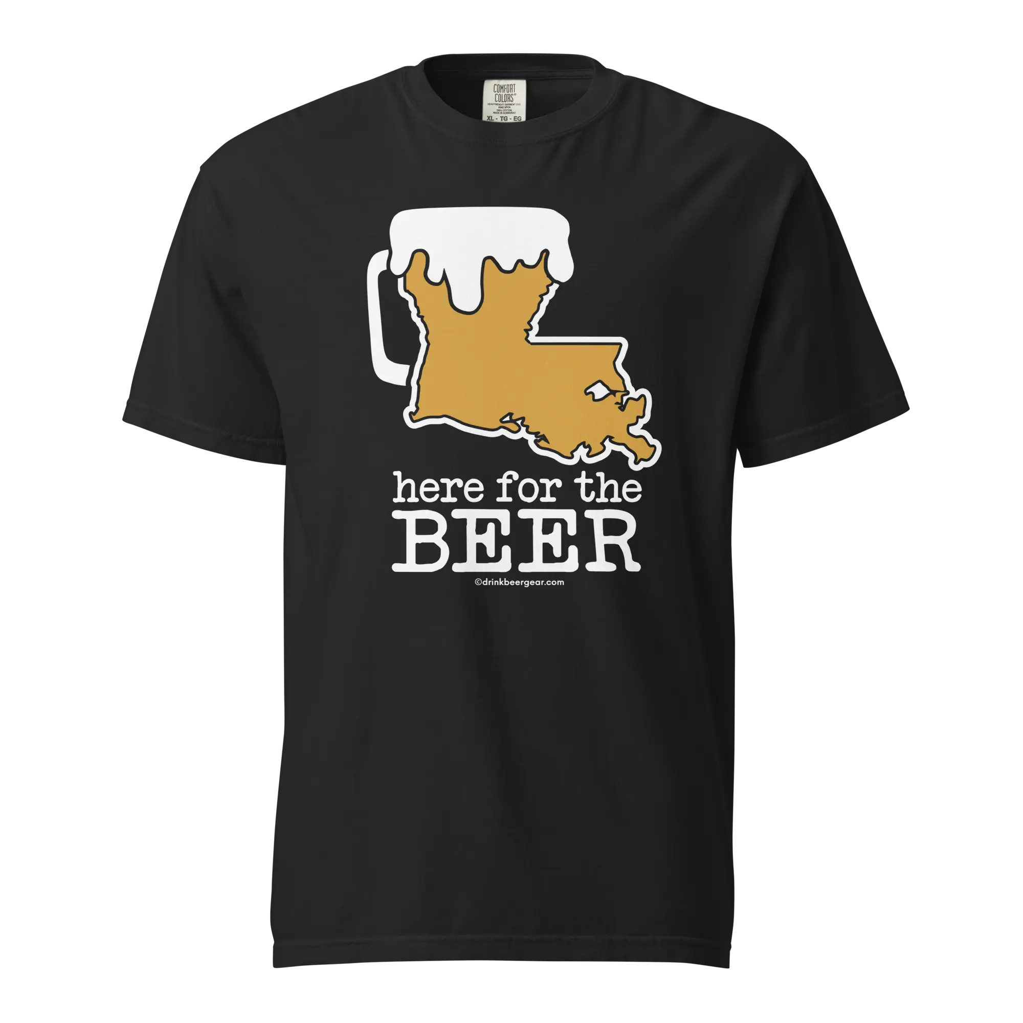 Louisiana Beer Mug Tee – Here For The Beer. - COMFORT COLORS BRAND TEE Drink Beer Gear