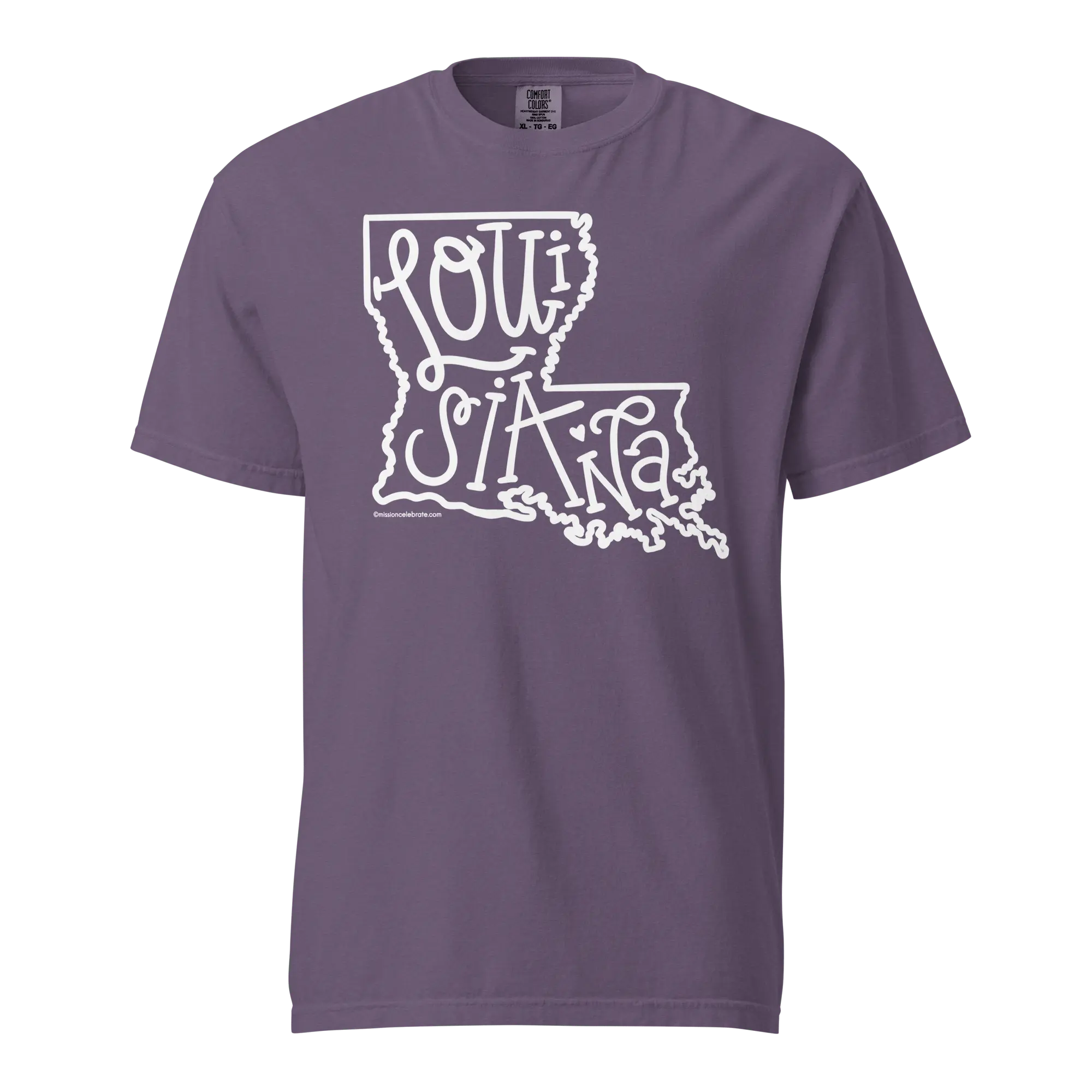 Louisiana T-shirt: White Lettering, Comfort Colors tee. State pride apparel, unique design.