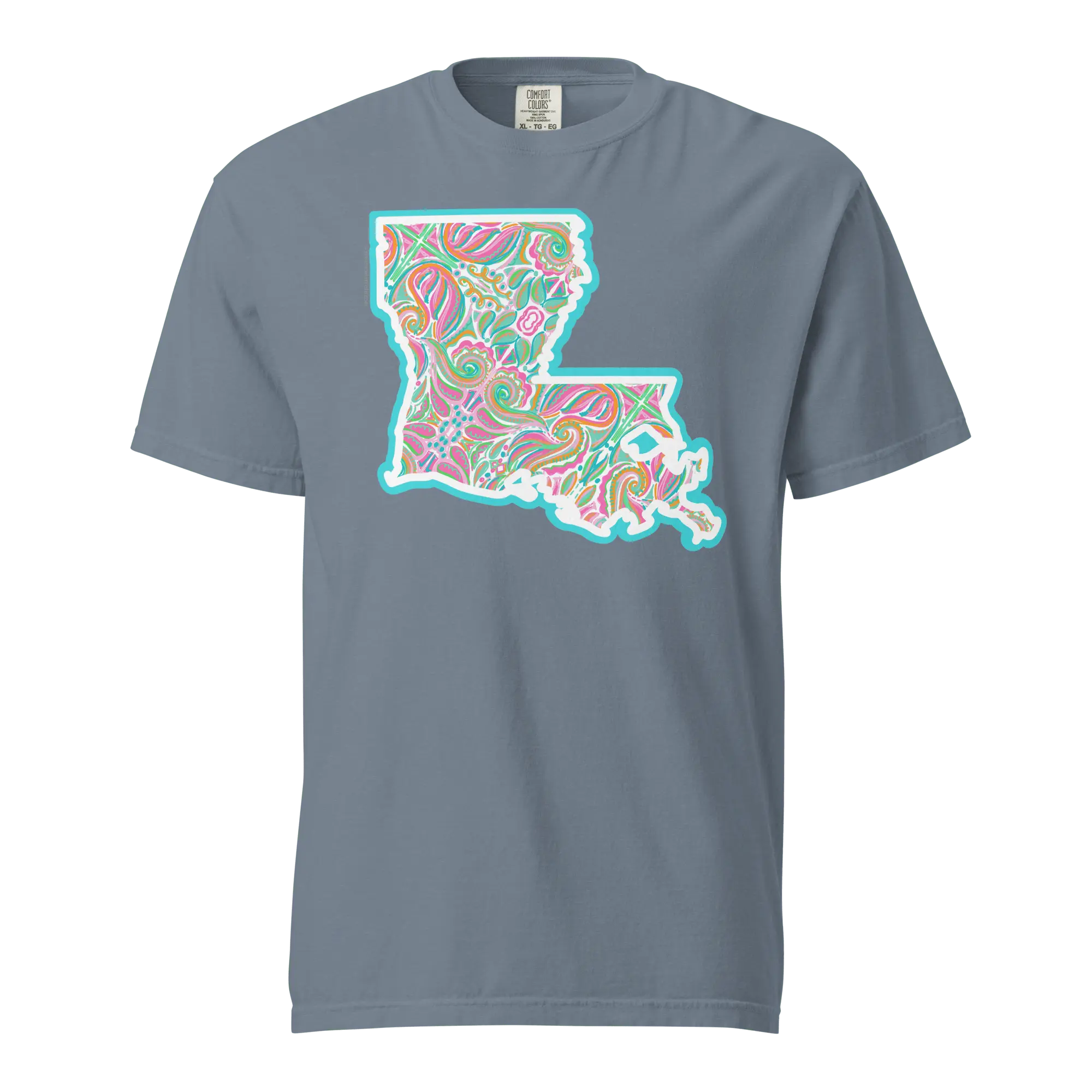 Louisiana T-Shirt: Abstract Map Art by Southern Artist - Comfort Colors Tee, State Pride, Souvenir, Gift Idea