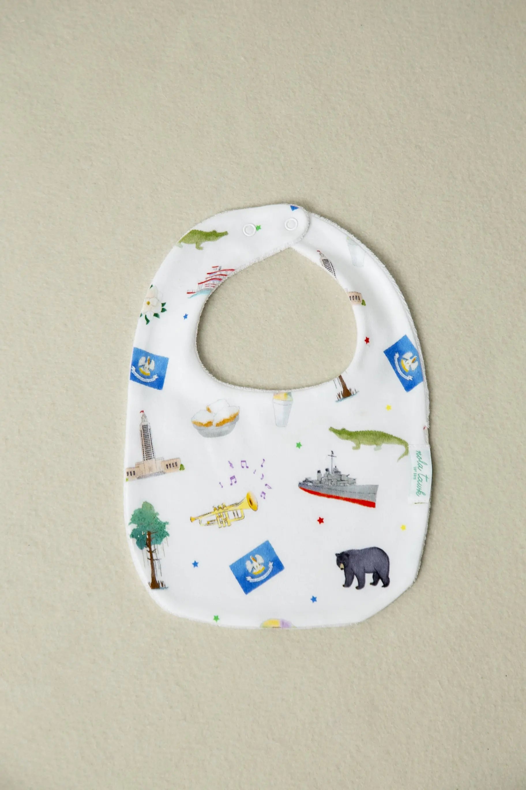 Louisiana Kids Cotton Bib Nola Tawk