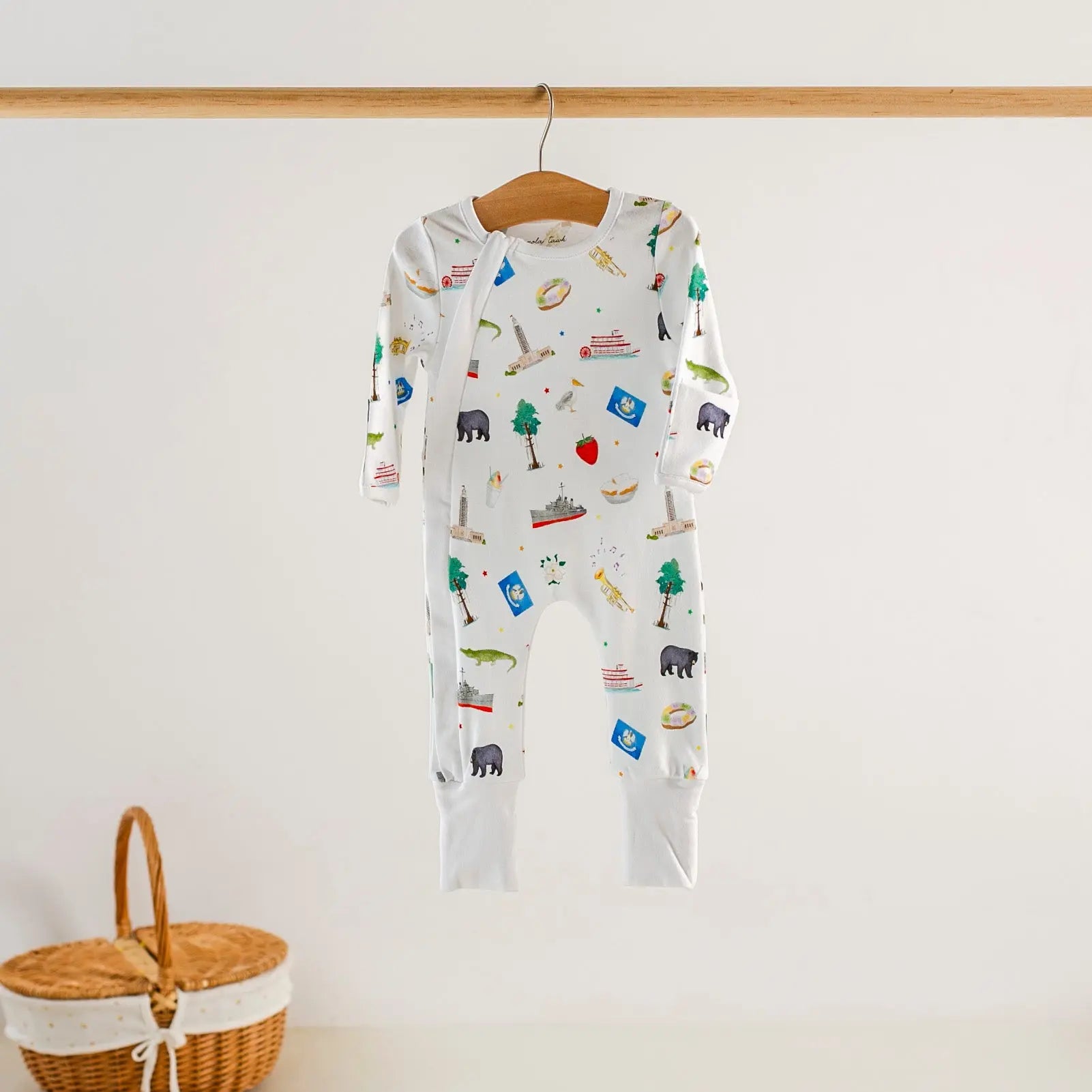 Louisiana Kids Organic Cotton Pajama Set by Nola Tawk, Southern food gift detail photo 2