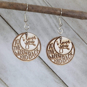 Love You to the Moon Earrings | Celestial Jewelry Gift