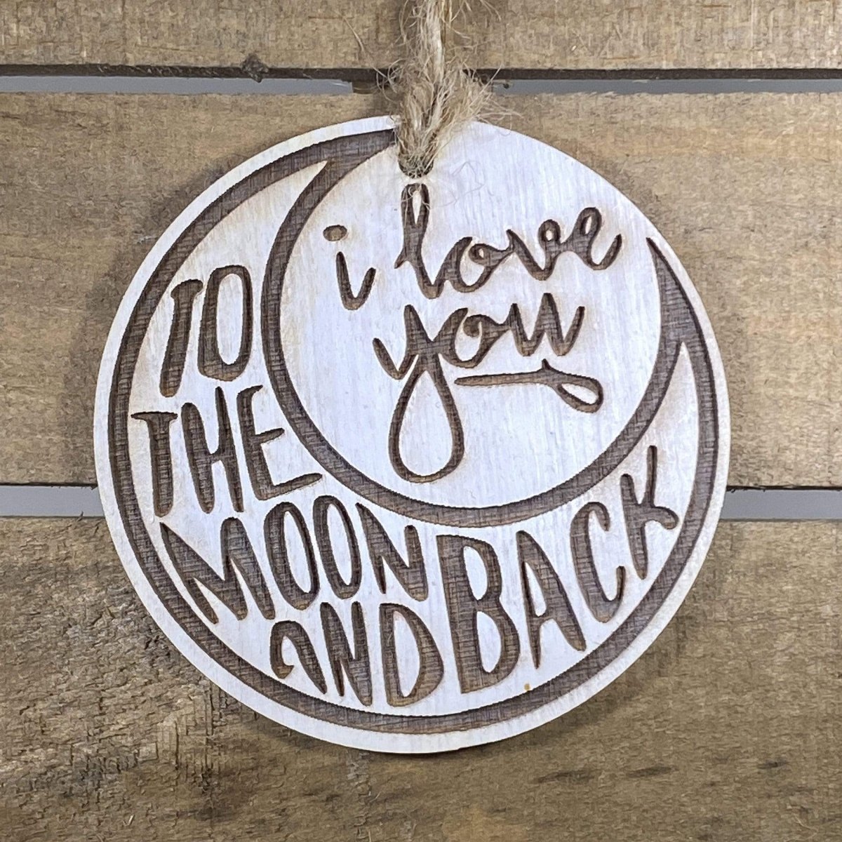 Love You to the Moon and back Ornament | Sentimental Holiday Decor by Cate's Concepts, LLC, Southern home decor main product photo
