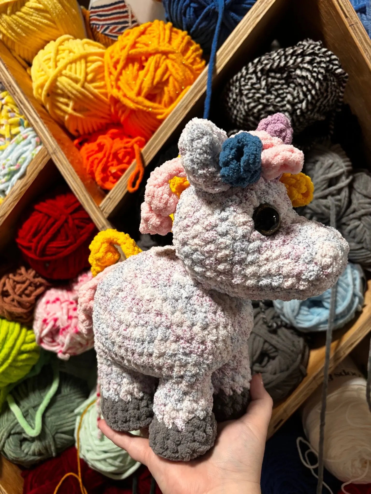 Lucky the Unicorn Crochet Plushie by Main Street Collective: Adorable Handmade Toy. Perfect Gift!
