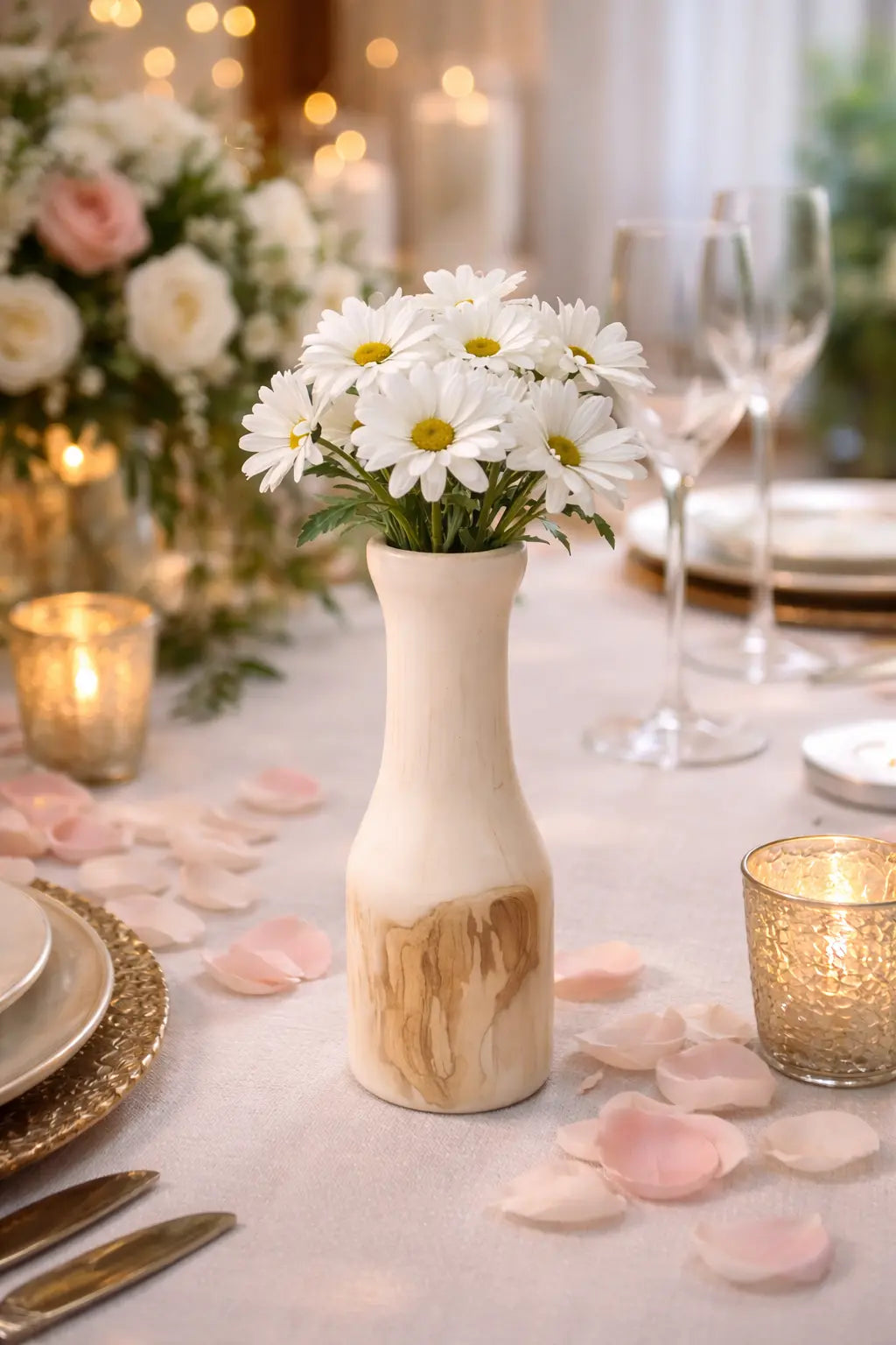 Luxury Chinese Tallow Wood Candle Holder or Bud Vase – Handcrafted Sculptural Wood Decor from Mississippi Paw Paw’s Woodshop of Mississippi