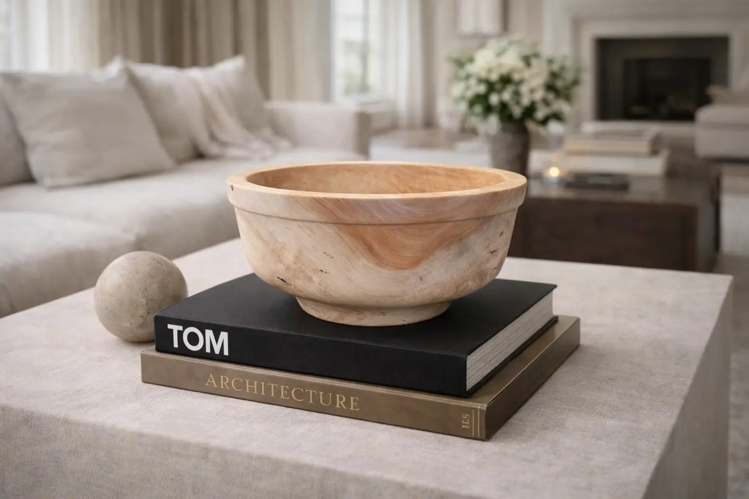 Luxury Hand Turned Pecan Wood Bowl – Sculptural Wooden Vessel with Spalted Grain, Mississippi Crafted Paw Paw’s Woodshop of Mississippi