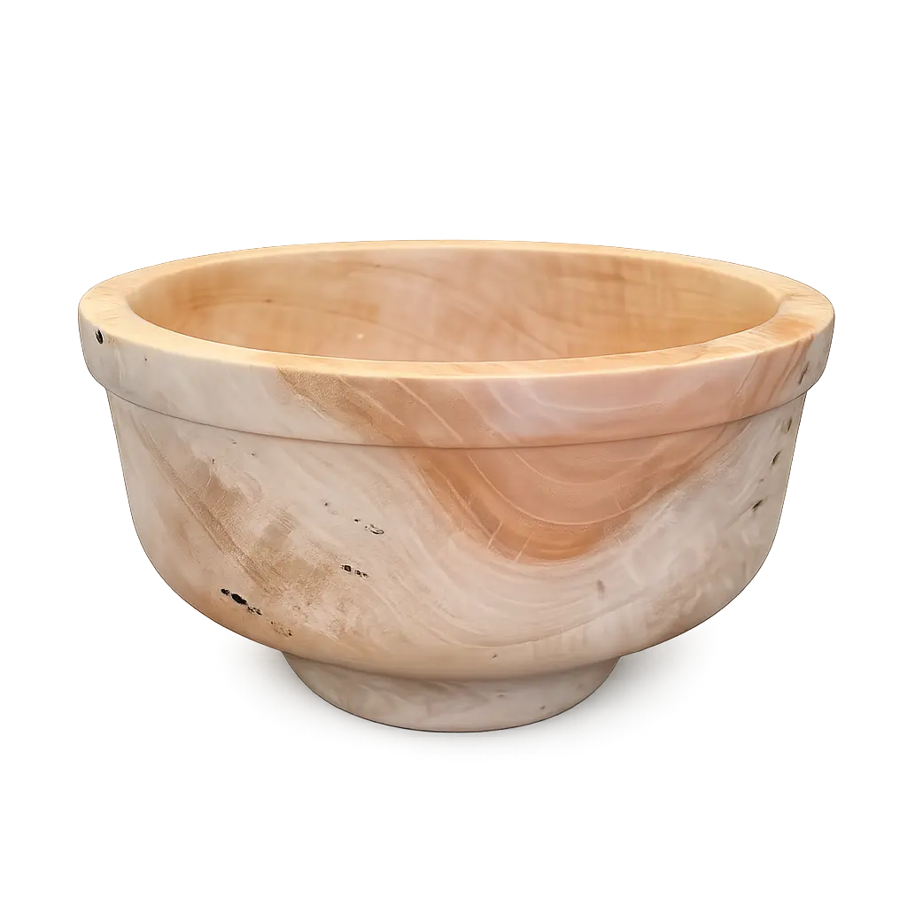 Luxury Hand Turned Pecan Wood Bowl – Sculptural Wooden Vessel with Spalted Grain, Mississippi Crafted Paw Paw’s Woodshop of Mississippi