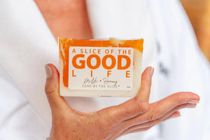 Milk & Honey Soap Slice 5 Oz. by Essential Journeys, Southern food gift detail photo 3