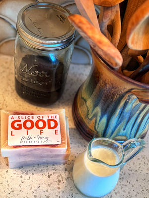 Milk & Honey Soap Slice 5 Oz. by Essential Journeys, Southern food gift detail photo 4
