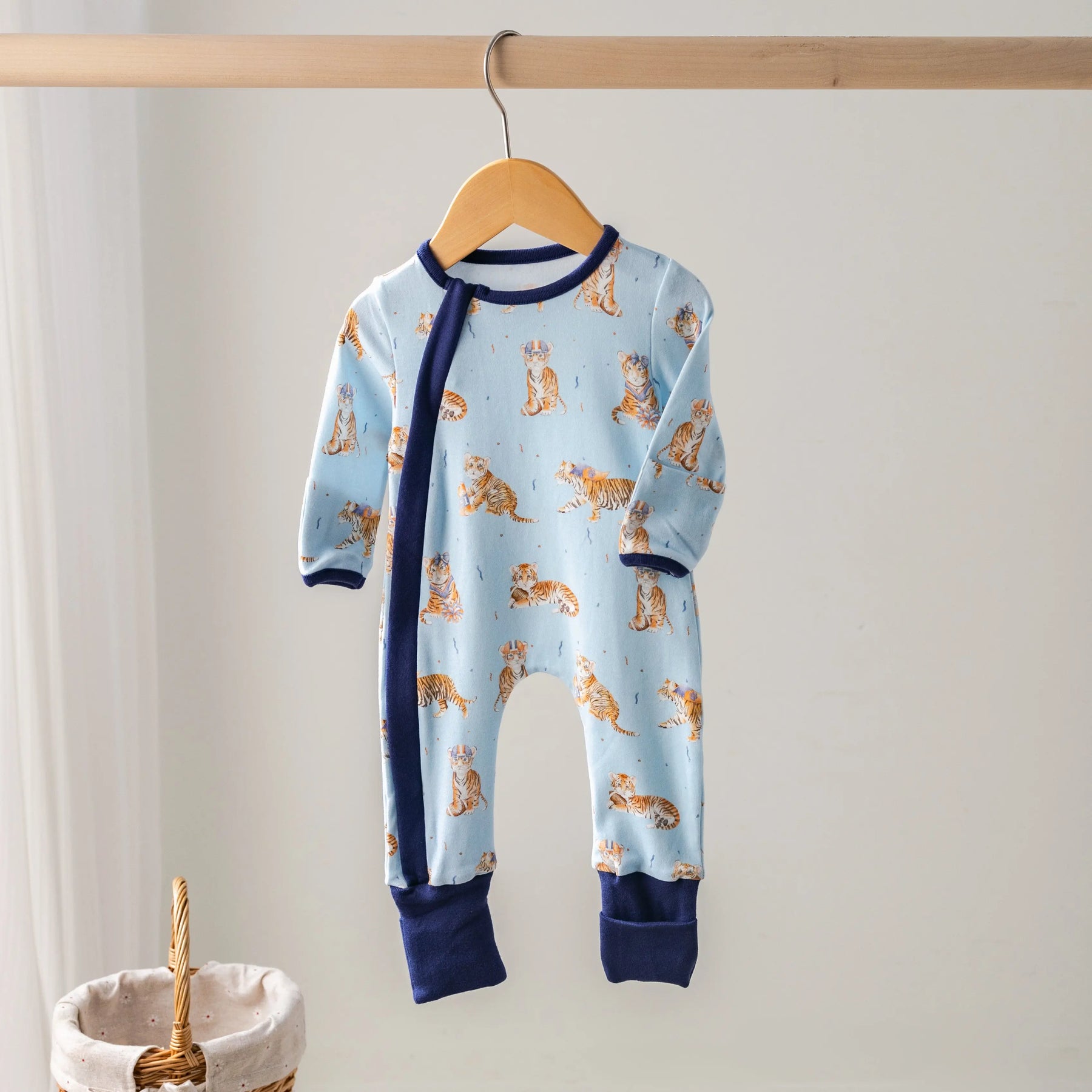 MVC: Alabama (AU Tigers) Organic Cotton Kids Pajamas (Blue) by Nola Tawk, Southern food gift detail photo 2