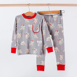 MVC: Alabama (Elephants) Organic Cotton Kids Pajamas (Gray) Nola Tawk