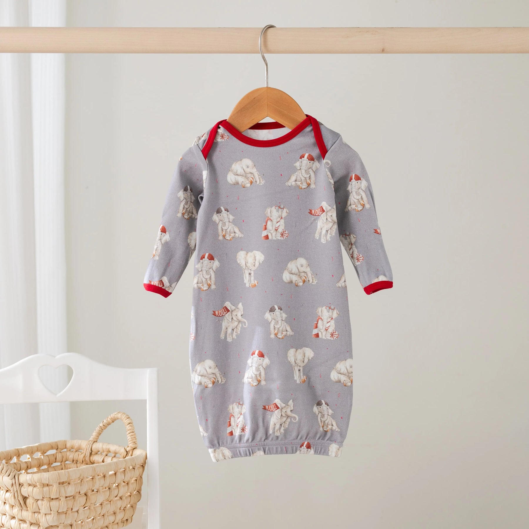 MVC: Alabama (Elephants) Organic Cotton Kids Pajamas (Gray) Nola Tawk