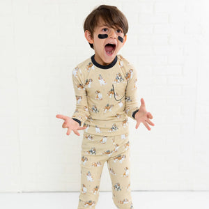 MVP: Louisiana Saints Organic Cotton Pajama Set by Nola Tawk, Southern food gift detail photo 2