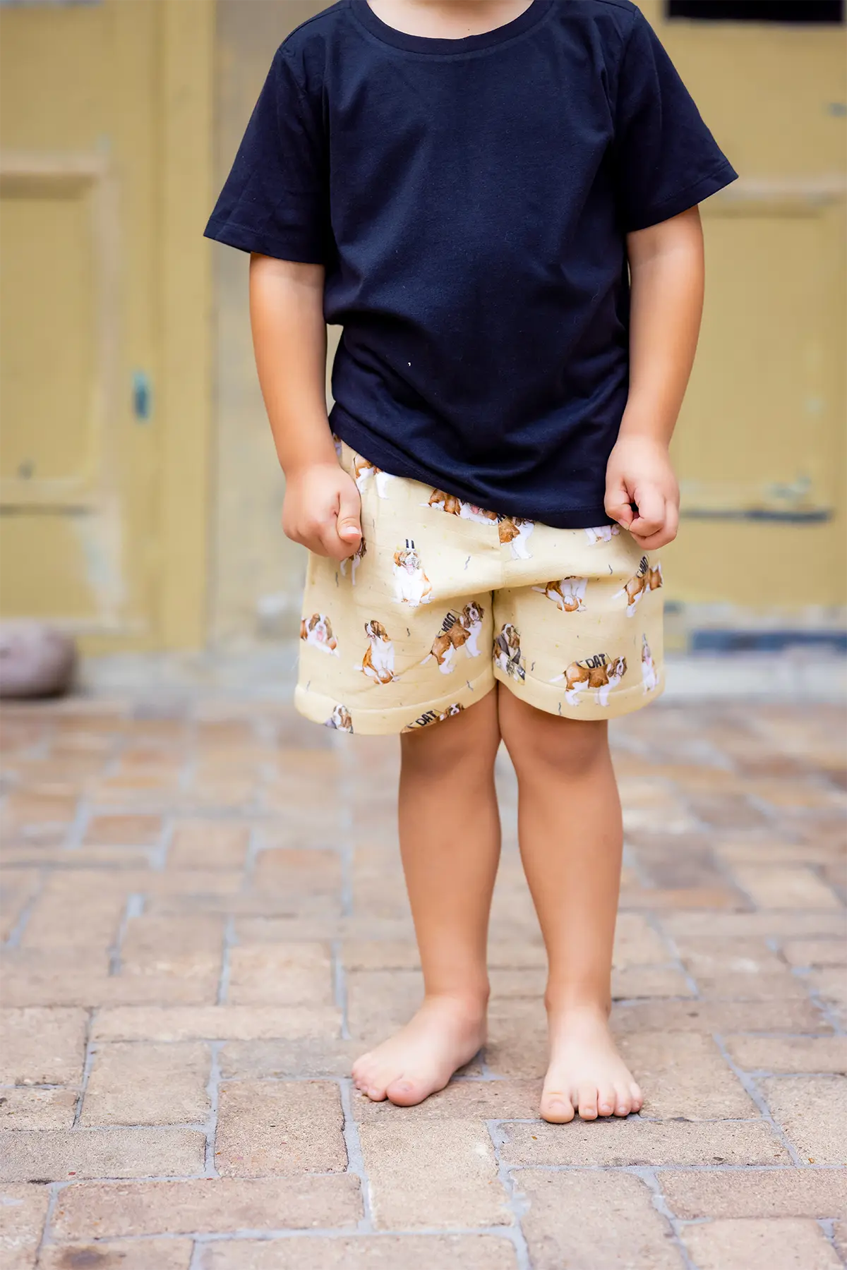 MVP: Louisiana Saints Organic Muslin Shorts by Nola Tawk, children's boutique clothing detail photo 2