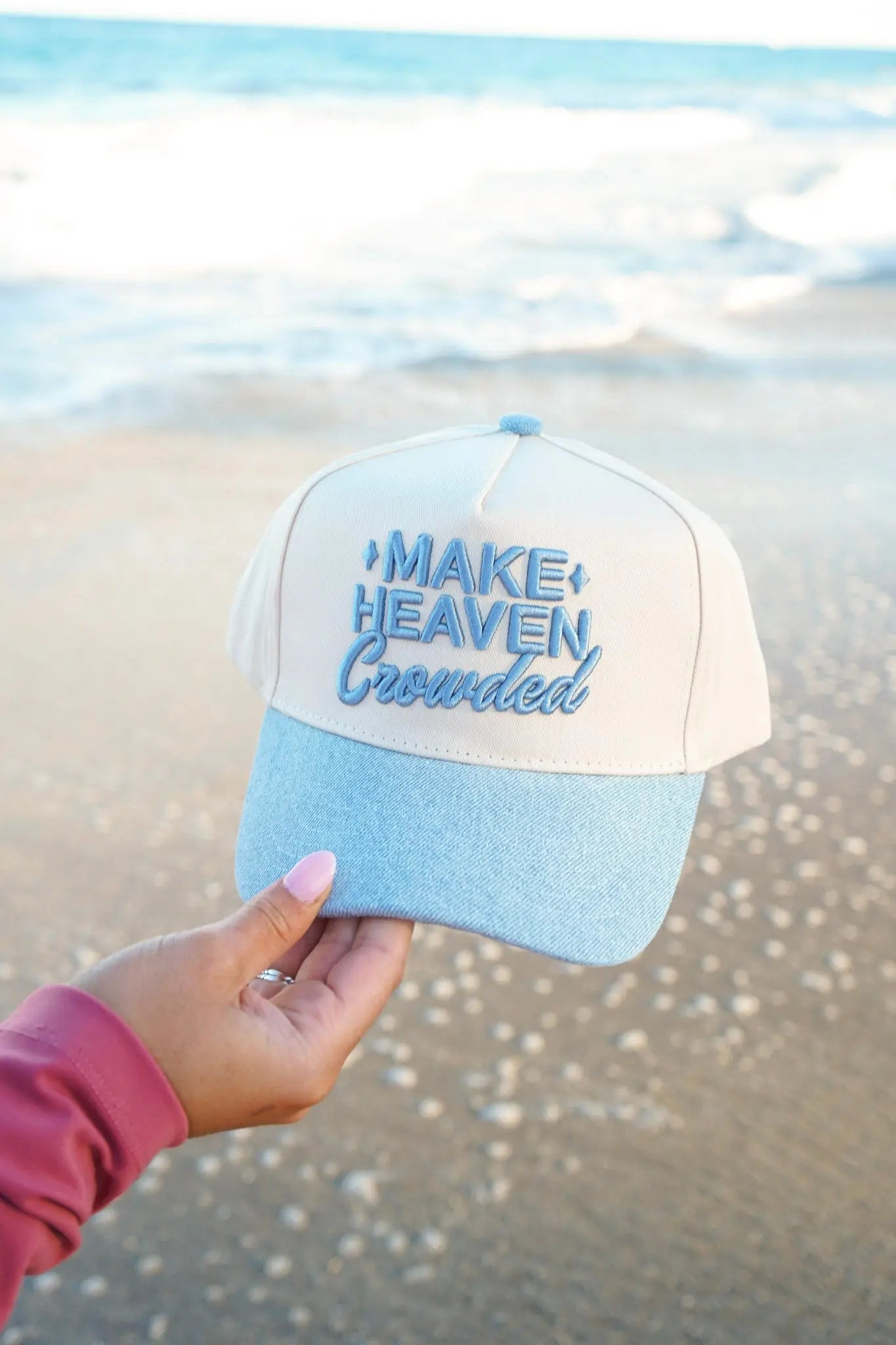 Make Heaven Crowded - Vintage Trucker Hat by KenzKustomz, Southern lifestyle apparel detail photo 2
