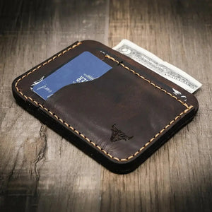 Mansfield Minimalist Wallet by Bull Sheath Leather, handmade leather goods detail photo 6