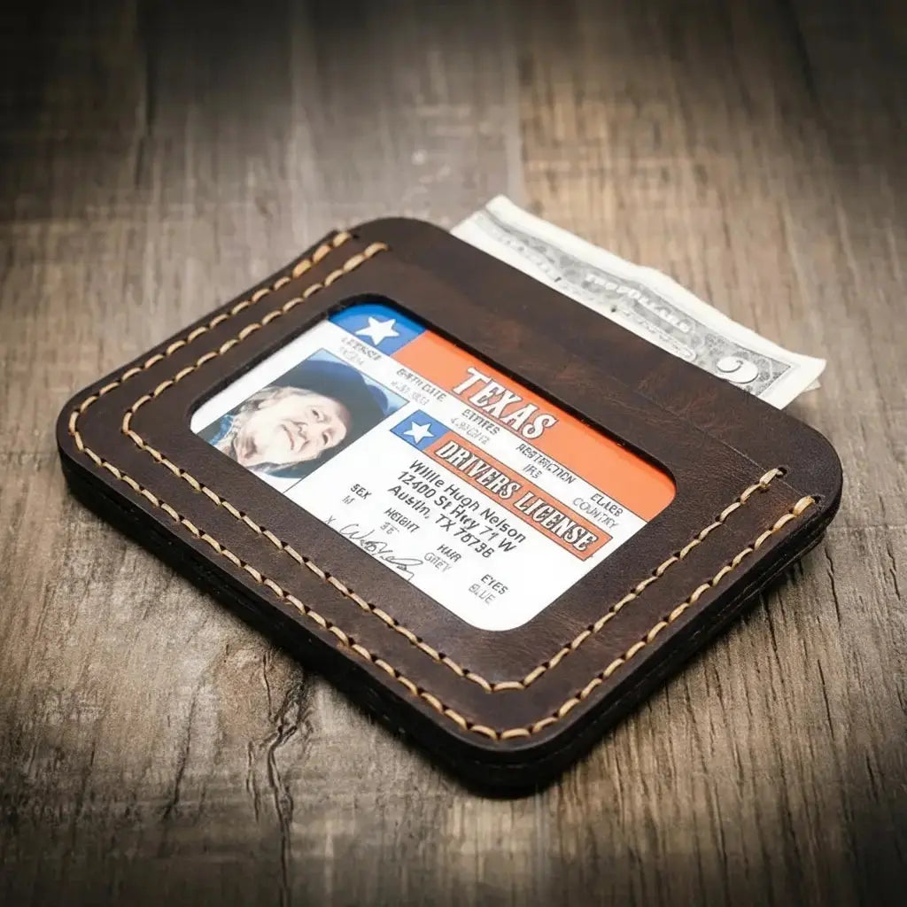 Mansfield Minimalist Wallet by Bull Sheath Leather, handmade leather goods detail photo 7