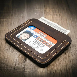Mansfield Minimalist Wallet by Bull Sheath Leather, handmade leather goods detail photo 7