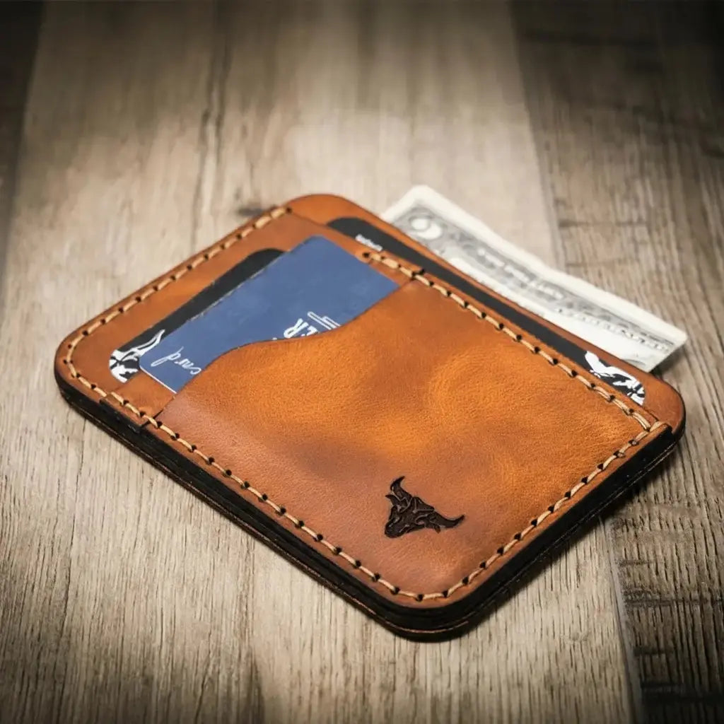 Mansfield Minimalist Wallet by Bull Sheath Leather, handmade leather goods detail photo 9