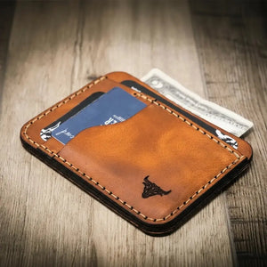 Mansfield Minimalist Wallet by Bull Sheath Leather, handmade leather goods detail photo 9