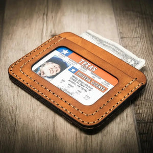 Mansfield Minimalist Wallet by Bull Sheath Leather, handmade leather goods detail photo 10