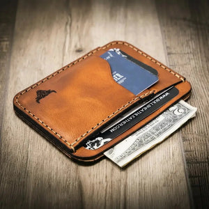 Mansfield Minimalist Wallet by Bull Sheath Leather, handmade leather goods detail photo 11