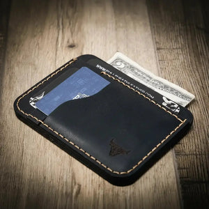 Mansfield Minimalist Wallet by Bull Sheath Leather, handmade leather goods detail photo 12