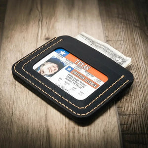 Mansfield Minimalist Wallet by Bull Sheath Leather, handmade leather goods detail photo 13