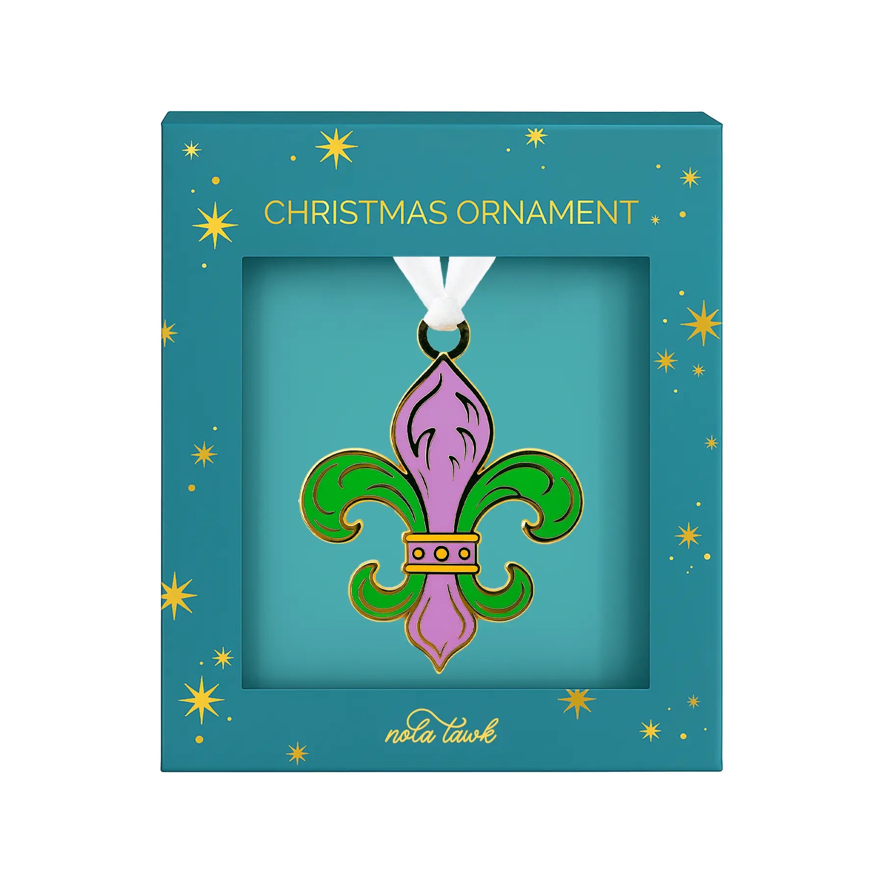 Mardi Gras Fleur de Lis Enamel Ornament Nola Tawk