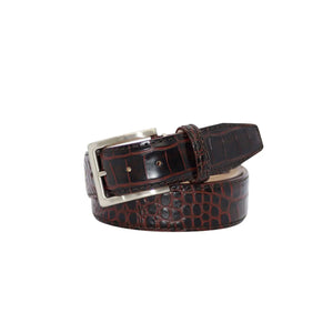 Maroon Vintage Misterioso Belt by Roger Ximenez: Bespoke Belts and Leather Accessories, handmade leather goods detail photo 3