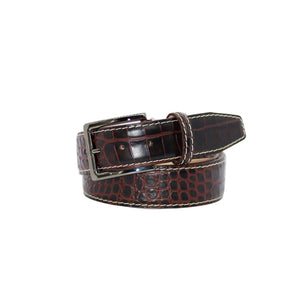 Maroon Vintage Misterioso Belt by Roger Ximenez: Bespoke Belts and Leather Accessories, handmade leather goods detail photo 4