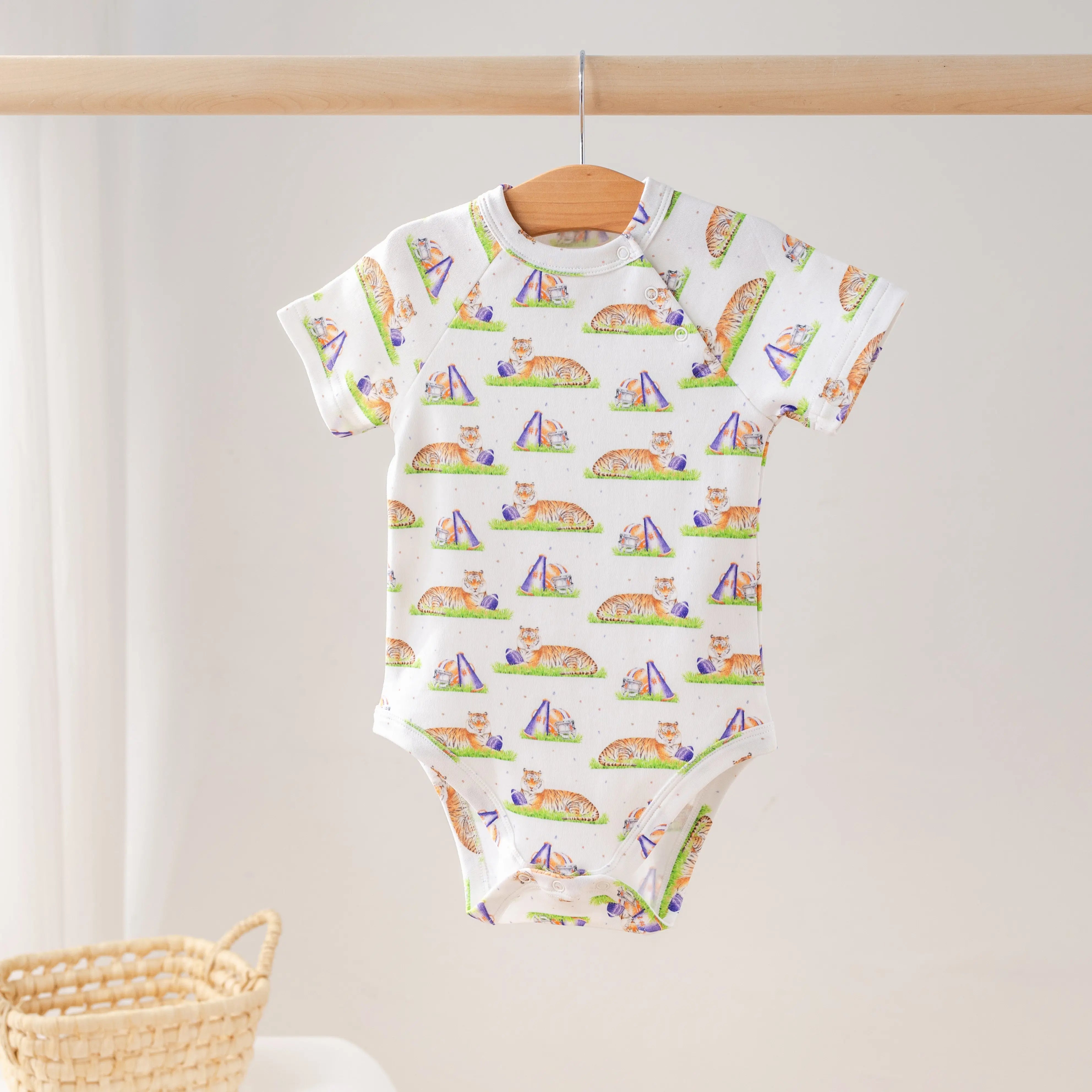 Mascot Mania in Auburn Organic Cotton Onesie Nola Tawk