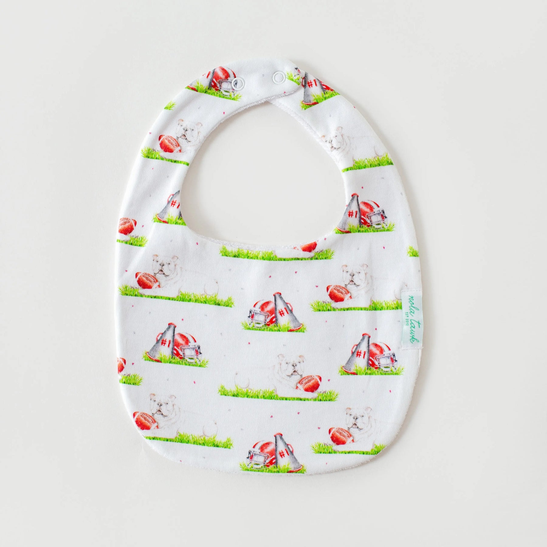 Mascot Mania in Georgia Organic Cotton Baby Bib Nola Tawk