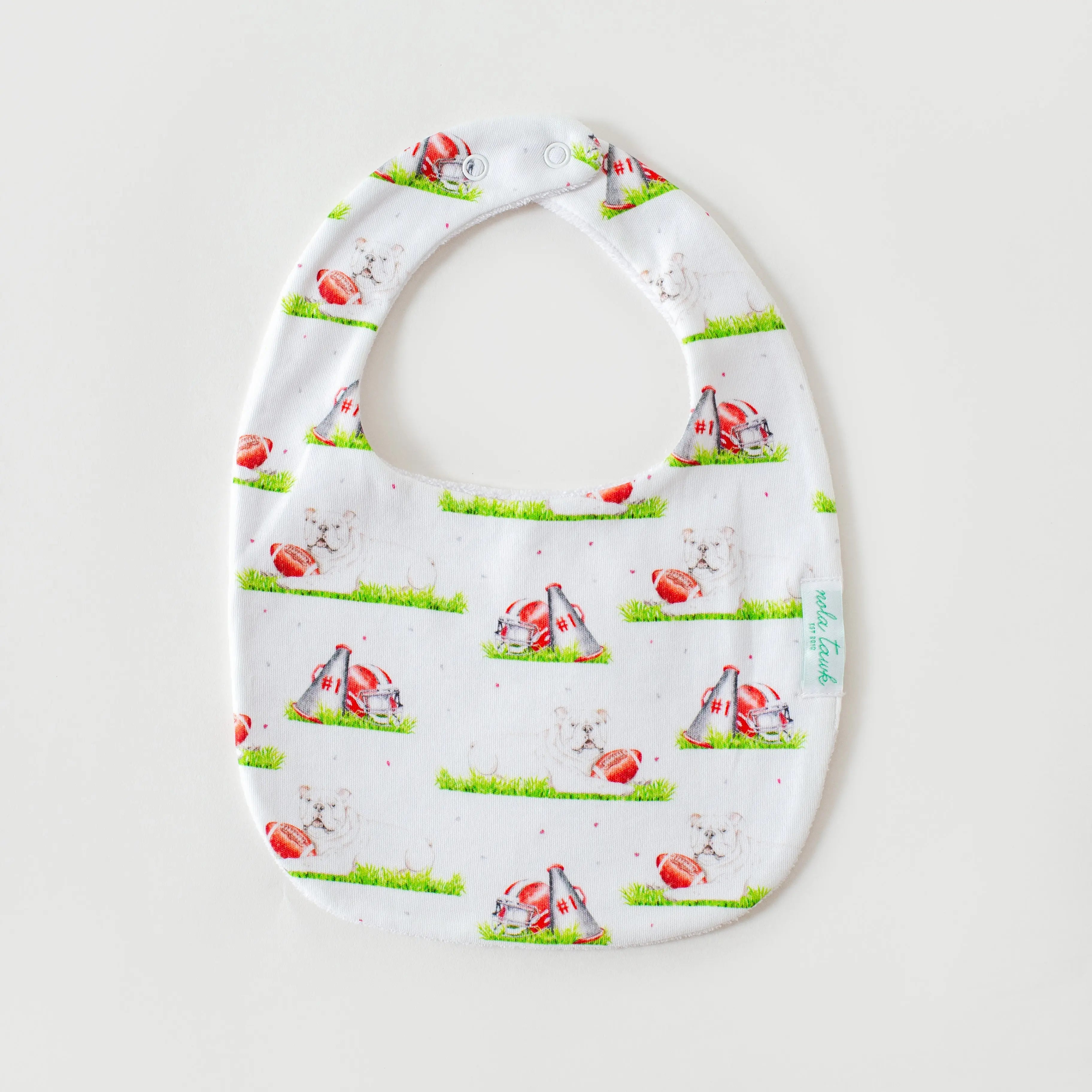 Mascot Mania in Georgia Organic Cotton Baby Bib Nola Tawk