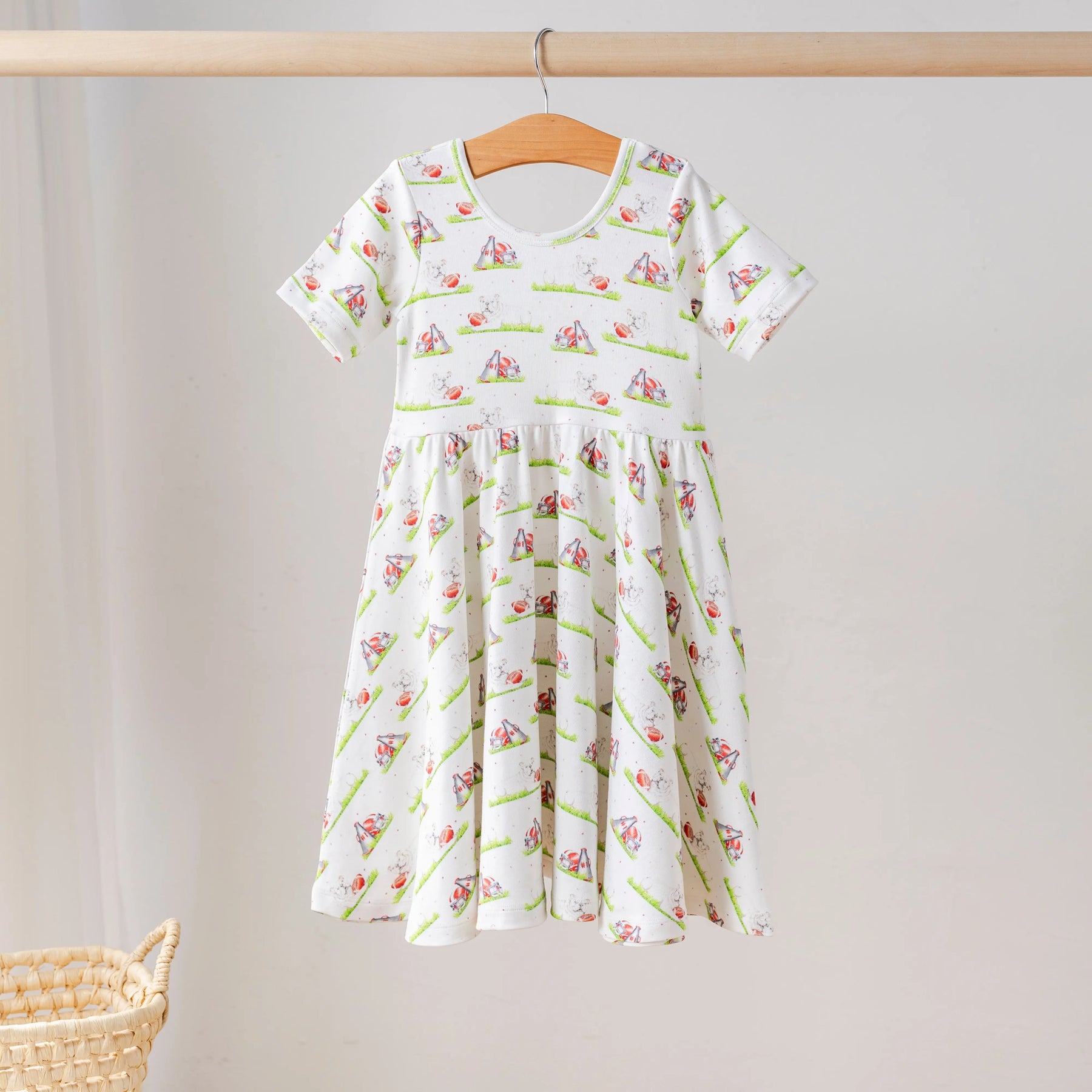 Mascot Mania in Georgia Organic Cotton Dress for Kids by Nola Tawk, Southern lifestyle apparel main product photo