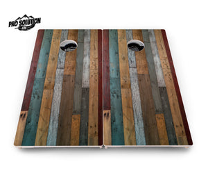 Metallic Wood Planks Cornhole Boards - Pro Solution Lite Series