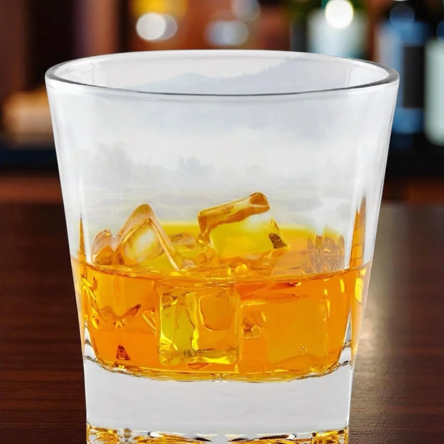 Whiskey Glass with Ice Cubes | Rock Glass by Main Street Collective | Premium Spirits Gift