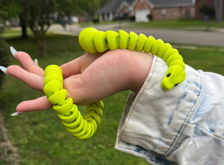 Matte Snake 3D Printed Fidget Toy | Large Reptile Sensory Toy