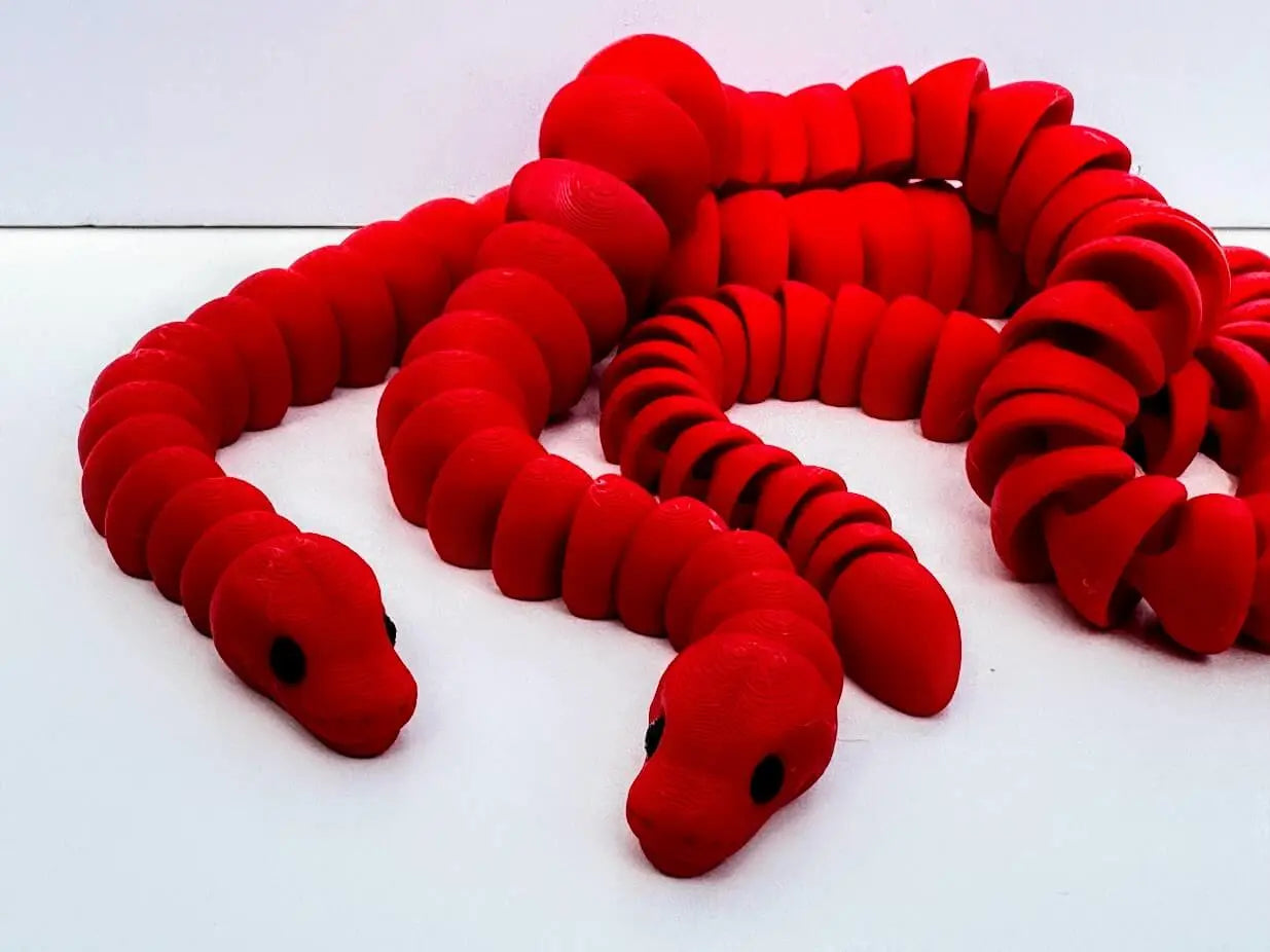 Matte Snake 3D Printed Fidget Toy | Large Reptile Sensory Toy by Mushroom Lady Co, paper gift detail photo 2
