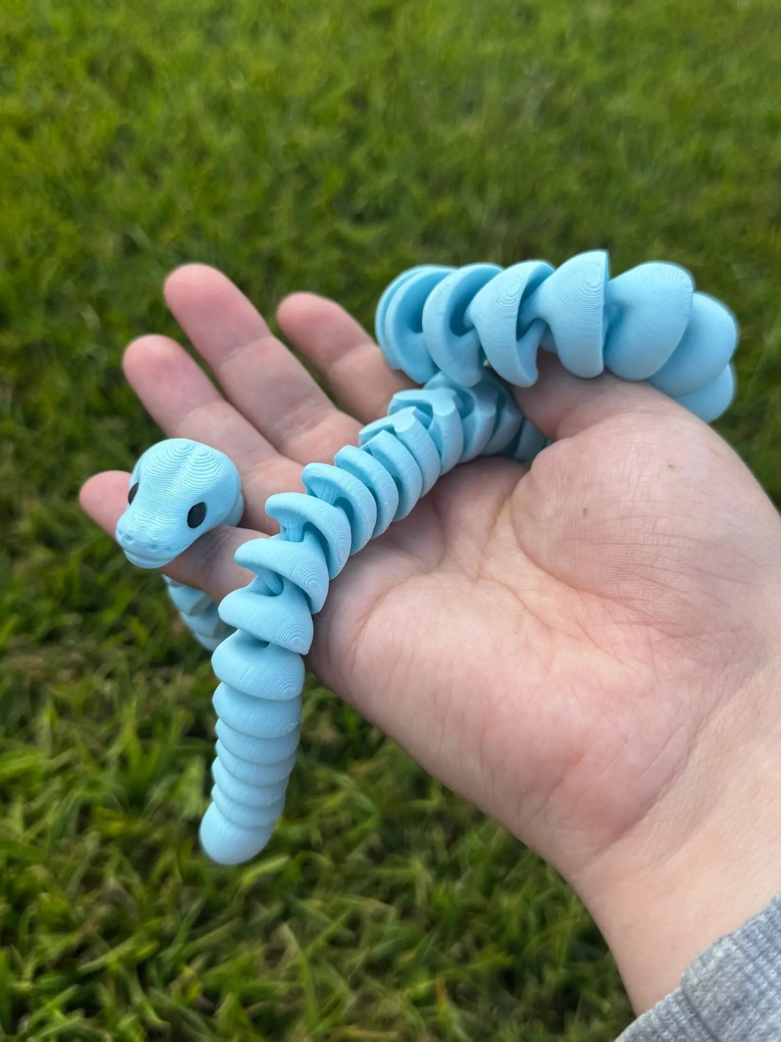 Matte Snake 3D Printed Fidget Toy | Large Reptile Sensory Toy by Mushroom Lady Co, paper gift detail photo 12