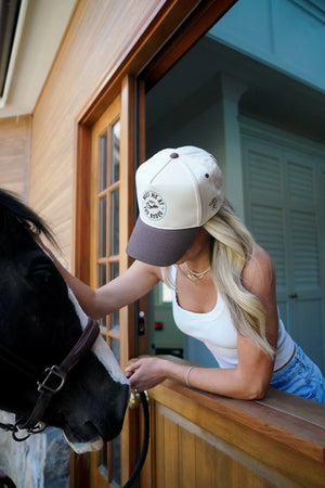 Meet me at the Rodeo - Brown Vintage Trucker Hat by KenzKustomz, Southern lifestyle apparel detail photo 2