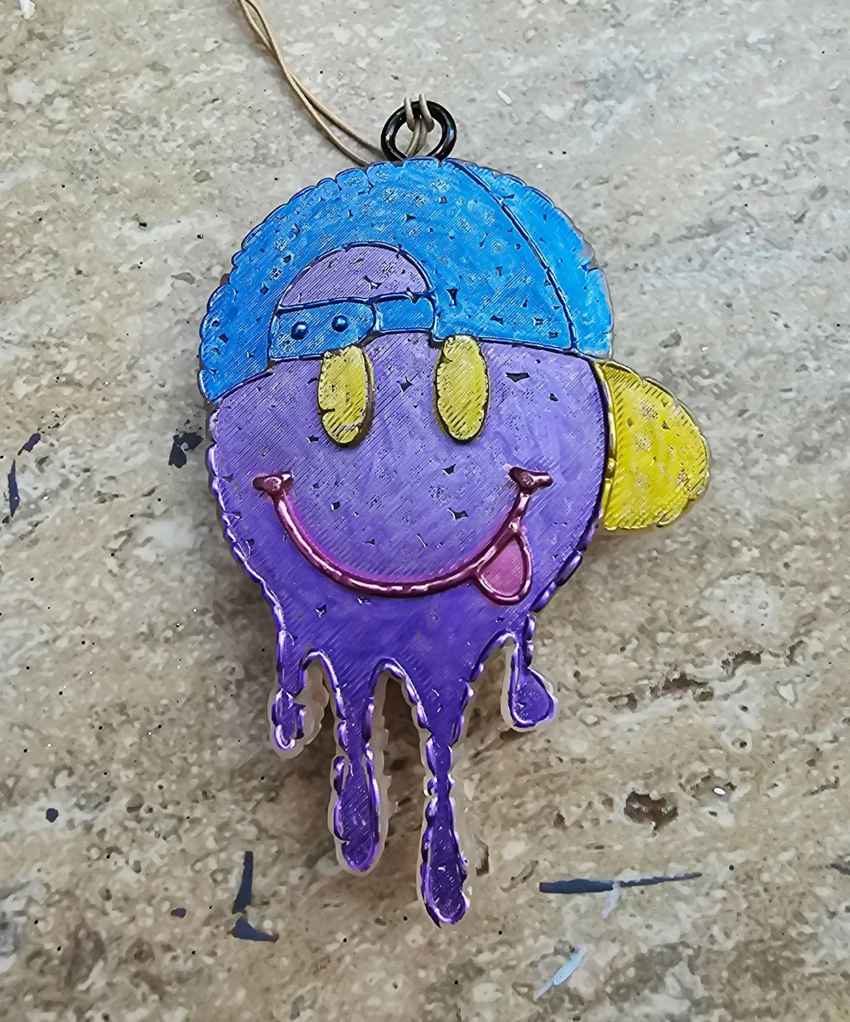 Melting Smiley Face Car Freshie: Handmade Aroma Bead Air Freshener - Main Street Collective