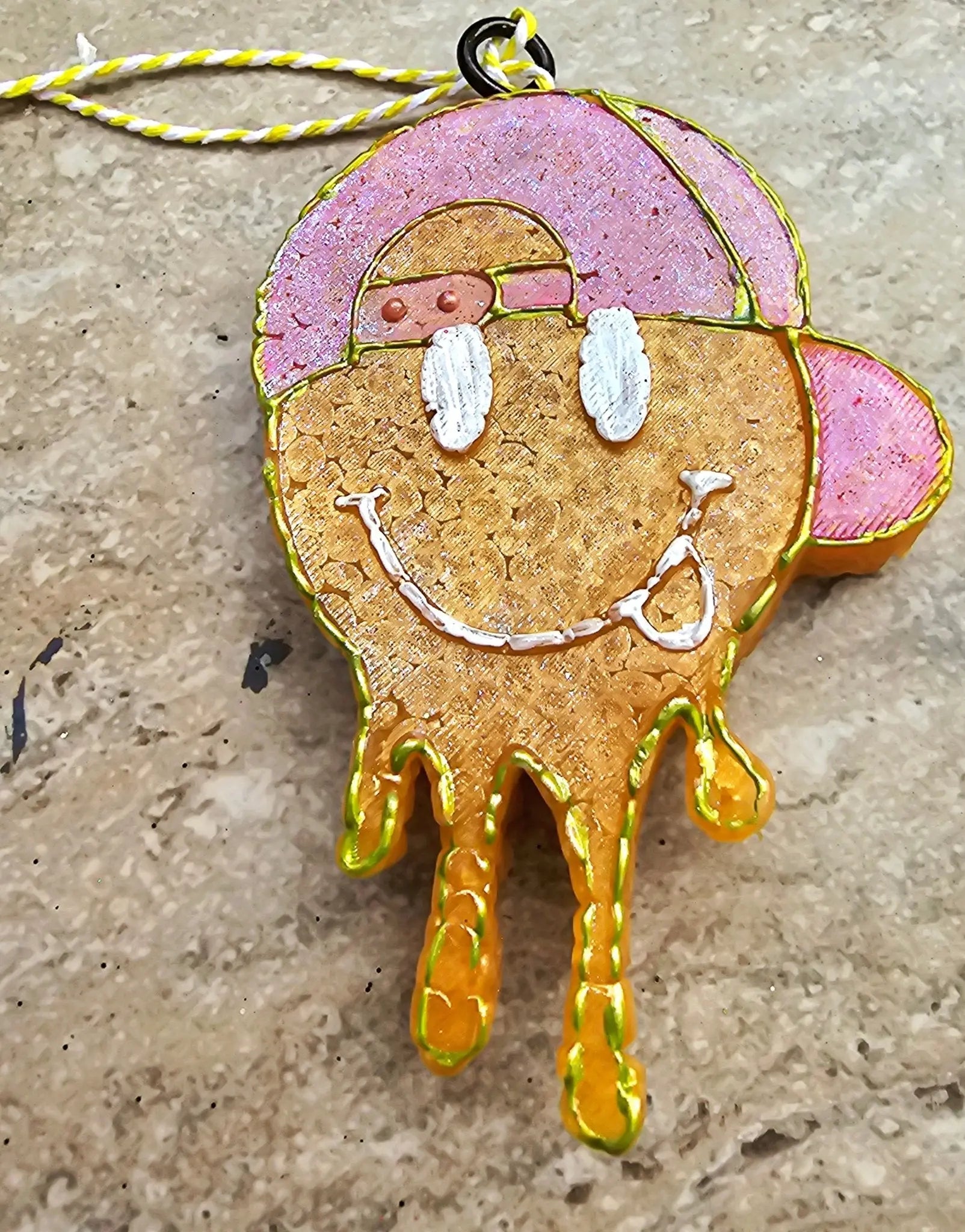 Melting Smiley Face Car Freshie - Handmade Aroma Bead Air Freshener by Main Street Collective.