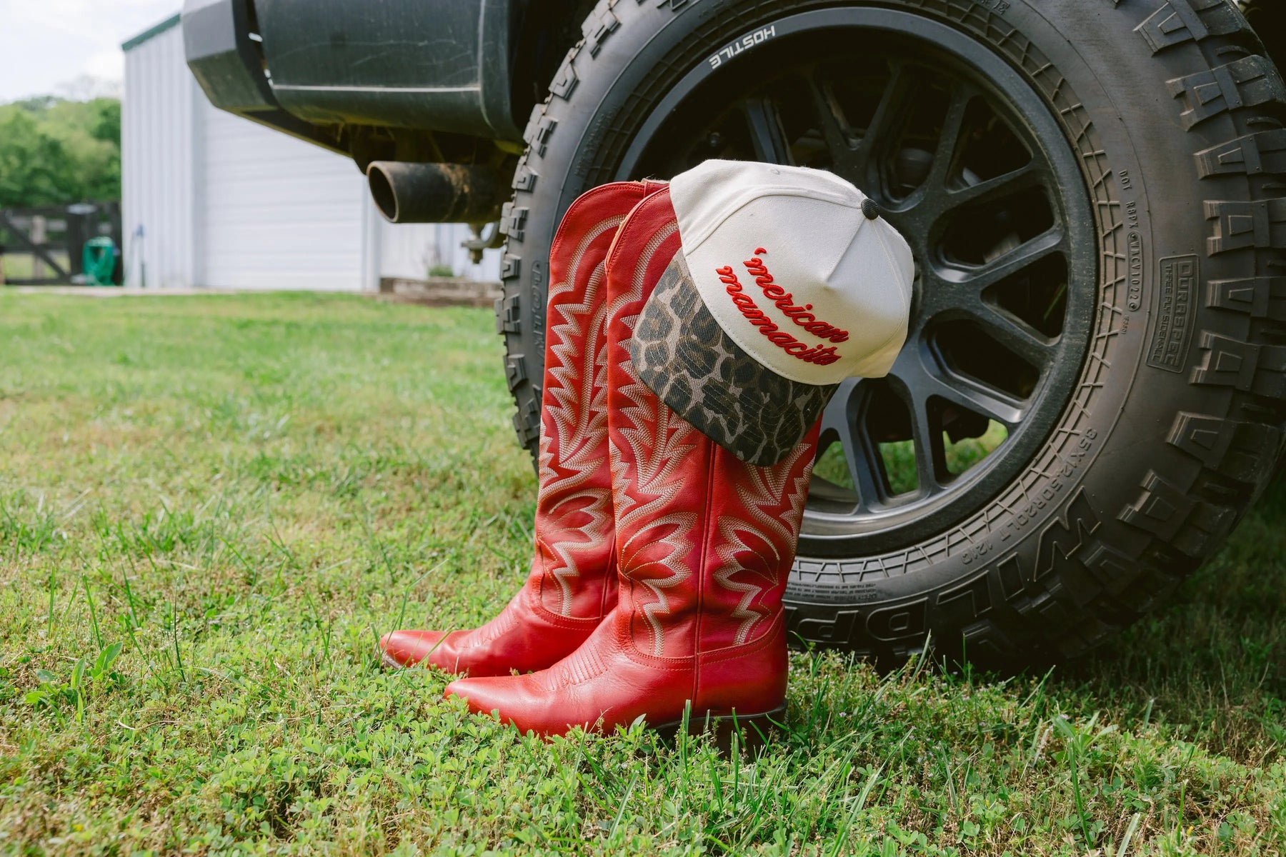 'Merican Mamacita - Leopard Vintage Trucker Hat by KenzKustomz, Southern lifestyle apparel detail photo 7