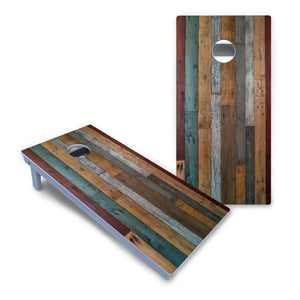 Metallic Wood Planks Cornhole Boards - All Weather Series by Cornhole Solutions, custom cornhole board detail photo 2
