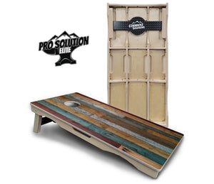 Metallic Wood Planks Cornhole Boards - Pro Solution Elite Series by Cornhole Solutions, custom cornhole board main product photo