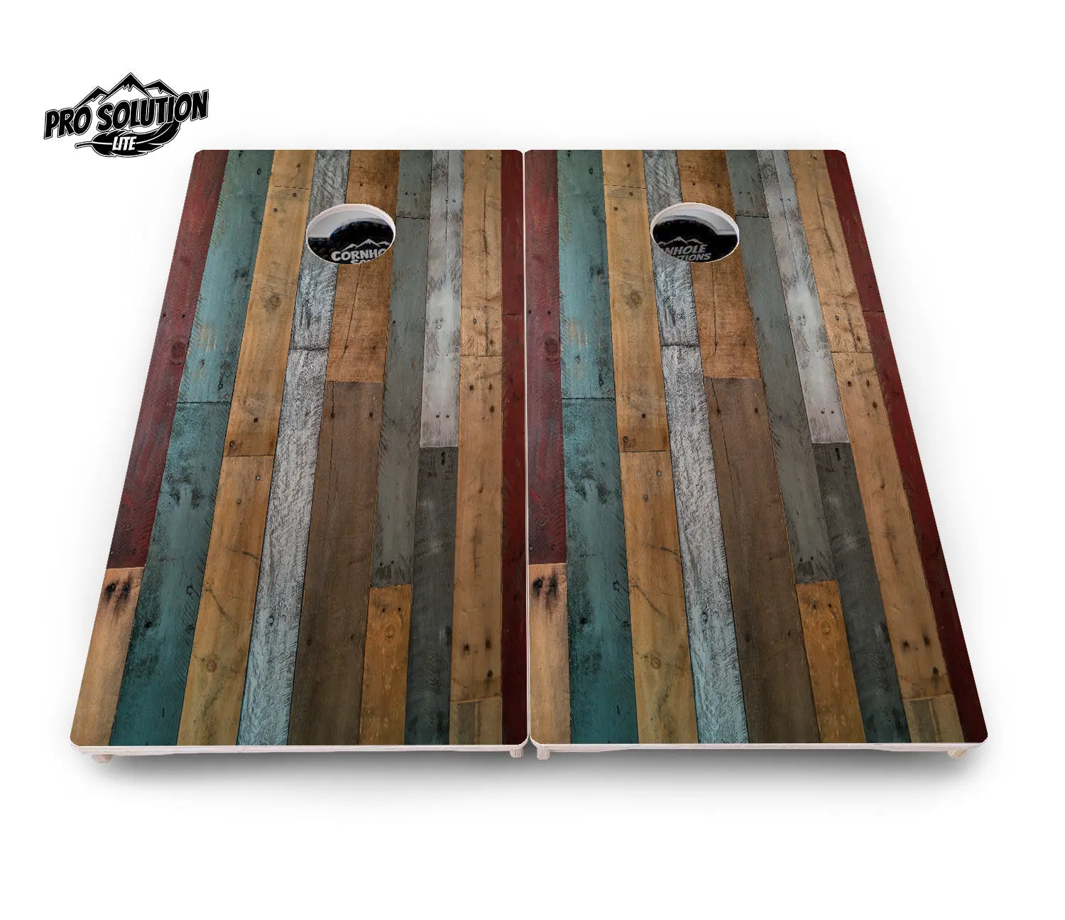 Metallic Wood Planks Cornhole Boards - Pro Solution Lite Series by Cornhole Solutions, custom cornhole board detail photo 3