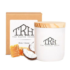Milk + Honey Candle by The Rustic House, Southern food gift main product photo